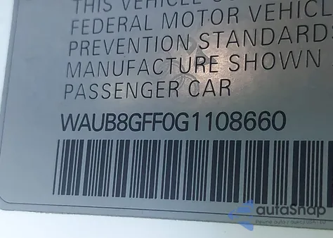 2016 Audi A3 2.0T Premium z USA, uszkodzony, nr VIN WAUB8GFF0G1108660